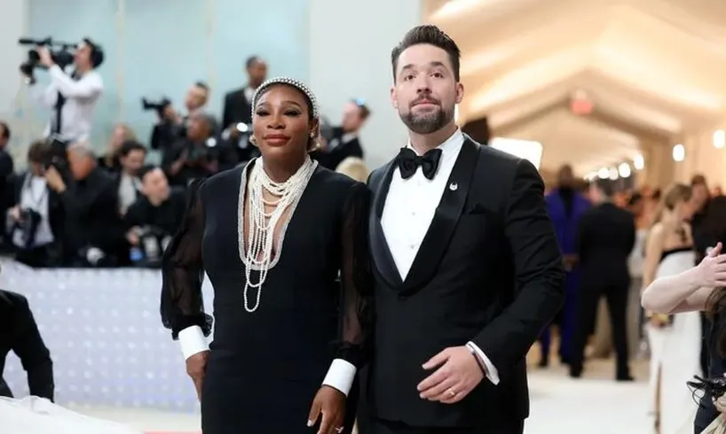 Serena Williams junto a su esposo