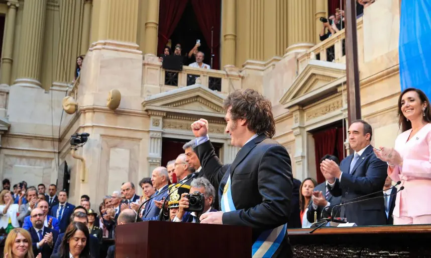 Javier Milei en la Asunción Presidencial